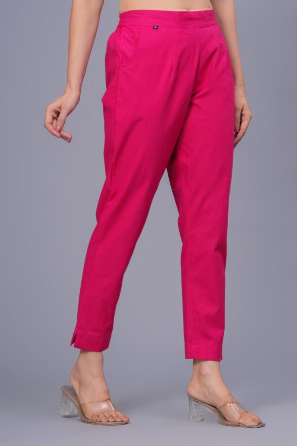Premium Pink Cotton Straight Pant for Women – Comfortable Daily & Ethnic Wear