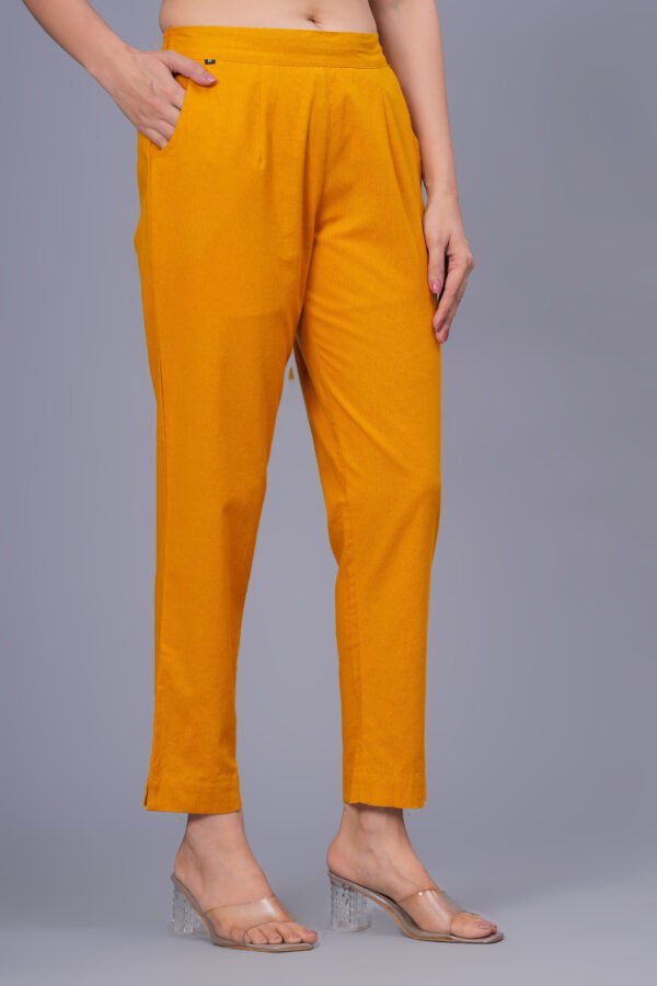 Premium Yellow Cotton Straight Pant for Women – Everyday Comfort & Ethnic Wear